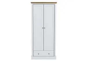 Devon 2 Door Wardrobe White W 79.7 x L 56 x H 181.5 cm