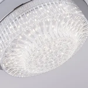 Harper Living 12W LED Flush Ceiling Light Acrylic Shade Polished Chrome Finish Natural White (4000k)