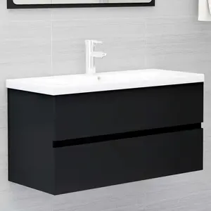 Audreigh 100mm Wall Hung Single Vanity Black