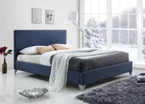 Brooklyn 5FT King Blue Fabric Bed