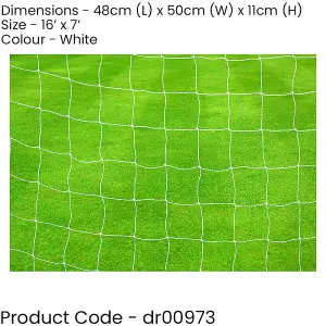 PAIR - 2.5mm Knotted Football Goal Net - 16 x 7 Feet 9 A Side U12 Outdoor Rated