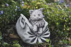 Cat in Bag Stone Pot Garden planter