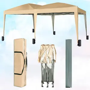 MCC Direct 3x6 Pop Up Gazebo With Removable Sides Beige