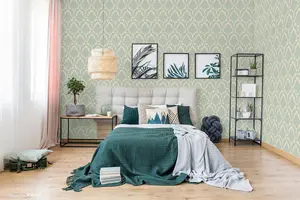 SK Filson Teal Sahara Damask Wallpaper