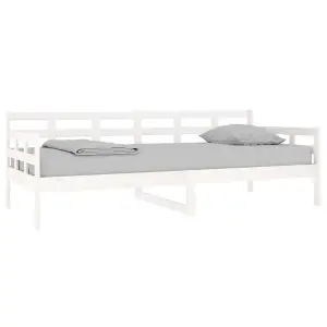 Berkfield Day Bed White Solid Wood Pine 90x200 cm