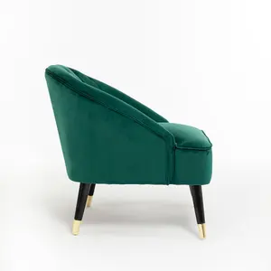 Velvet Emerald Green Kensington Slipper Bedroom Accent Chair