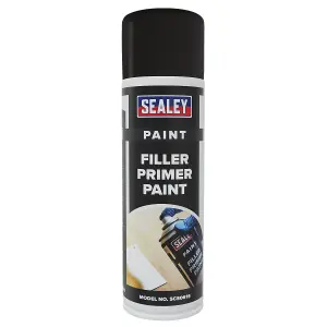 Sealey Filler Primer Paint 500mL Spray Fine Coverage Adhesive Fast Dry SCS061S