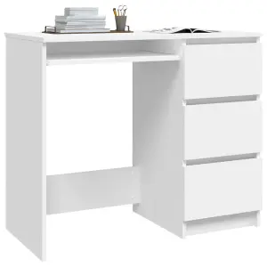 Berkfield Desk White 90x45x76 cm Engineered Wood