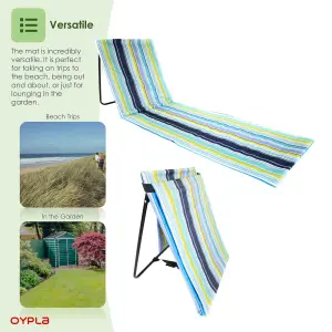 Oypla Portable Beach Mat Folding Chair Sun Lounger Outdoor Camping