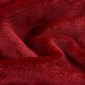 EHC Super Soft Fluffy Snugly Solid Flannel Fleece Throws for Sofa Bed Blankets, Wine 200cm x 240 cm