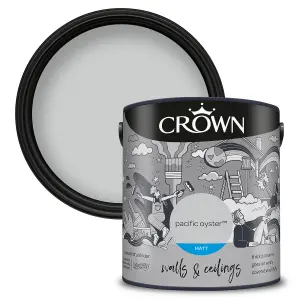 Crown Walls & Ceilings Matt Emulsion Paint Pacific Oyster - 2.5L