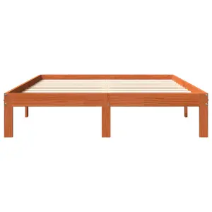 Berkfield Bed Frame without Mattress Wax Brown 120x190 cm Small Double Solid Wood Pine