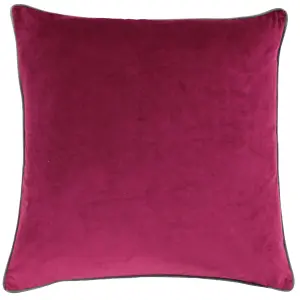 Paoletti Meridian Velvet Piped Polyester Filled Cushion