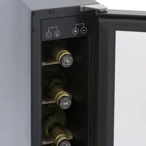 SIA WC15BL 150mm / 15cm Black Under Counter LED 7 Bottle Wine Cooler Chiller