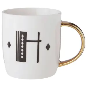 Maison by Premier Mimo Diamond Deco H Letter Monogram Mug