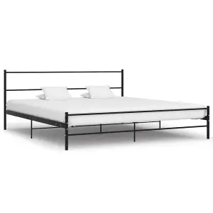 Berkfield Bed Frame Black Metal 200x200 cm