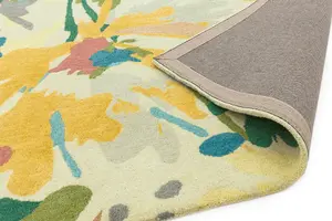 Multicolored Handmade Easy to Clean Floral Luxurious Modern Wool Rug for Living Room, Bedroom - 200cm X 290cm