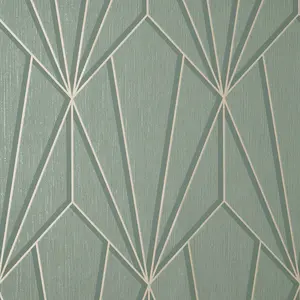 Cascade Geometric Wallpaper Sage / Gilver Fine Decor FD42848