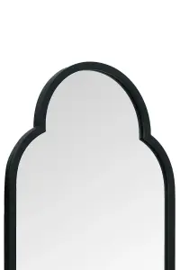 MirrorOutlet The Duplici Black Metal Framed Double Arched Oval Wall Mirror 150CM X 52CM