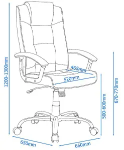 Houston office chair with high back in leather cream