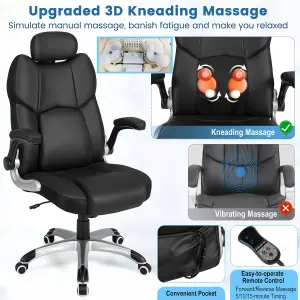 Costway Executive Massage Office Chair Height Adjustable Kneading Massage Rolling Chair