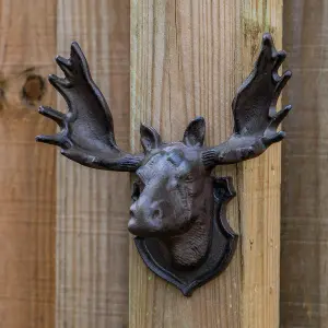 Woodside Cast Iron Wall Mounted Moose Head Statue