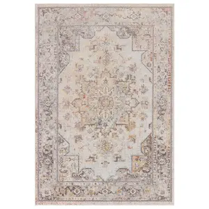 Traditional Persian Bordered Abstract Floral Easy to clean Rug for Dining Room-120cm X 170cm