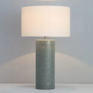 Inlight Dactyl Embossed Cylinder Grey Table light