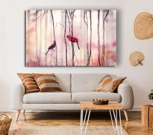 Winter Birds Canvas Print Wall Art - Medium 20 x 32 Inches