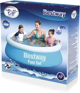 Bestway 940 Litre 1.8m (6ft) x 50cm Fast Set Water Paddling Swimming Pool