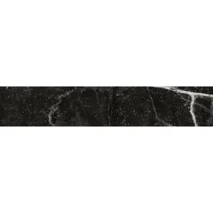 Tinos Black Marquina Marble Effect Matt 80mm x 442mm Porcelain Wall & Floor Tiles (Pack of 30 w/ Coverage of 1.06m2)