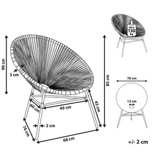 Garden Chair ACAPULCO PE Rattan Yellow