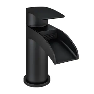 Aquarius Niagara Waterfall Basin Mono Tap inc Waste Black AQ791015