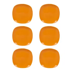 URBNLIVING 3cm Height Orange 6 Plastic Side Plates