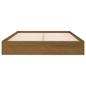 Berkfield Bed Frame Honey Brown Solid Wood 120x190 cm Small Double