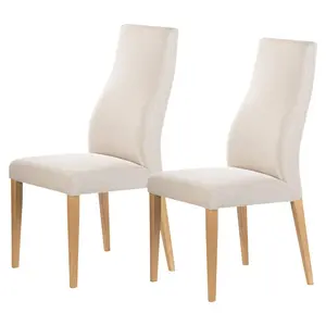 Feodosiy Upholstered Dining Chair (Set of 2) Dark Grey / Beech