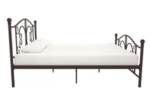 Bombay metal bed in bronze look, king