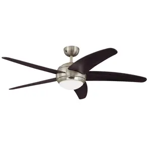 Trinity 132cm Ceiling Fan with Light Kit Dark brown/Silver