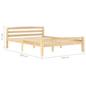 Berkfield Bed Frame Solid Pinewood 140x200 cm