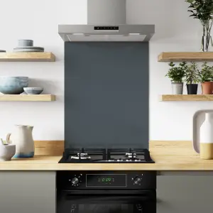 Splashwall Grey & Blue Solid Colour Aluminium Splashback, (H)800mm (W)600mm (T)4mm