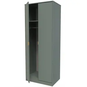 Linear Ready assembled Modern Matt green Tall Double Wardrobe (H)1970mm (W)740mm (D)530mm