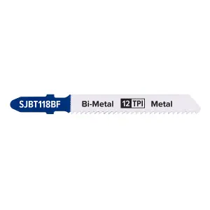 Sealey 75mm 12 TPI Metal Jigsaw Blade For Power Tools Pack of 5 Pieces SJBT118BF