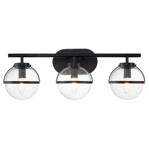 Luminosa Hinkley Hollis Bathroom Wall Lamp Black, IP44