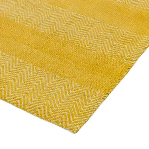 Yellow Modern Geometric Graphics Natural Fibers Handmade Rug For Dining Room Bedroom & Living Room-160cm X 230cm