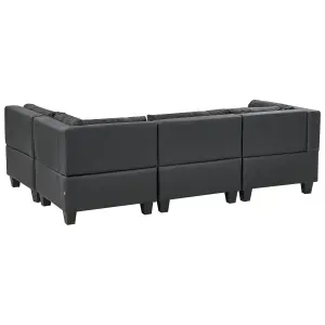 Corner Sofa with Ottoman UNSTAD Black Left Hand