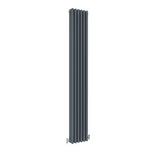 Vertical Anthracite Triple Column Radiator (H) 1800mm x (W) 290mm, 5138 BTU.