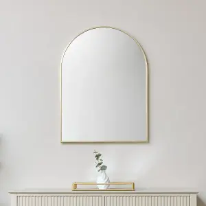 Melody Maison Gold Arched Wall Mirror 80cm x 60cm