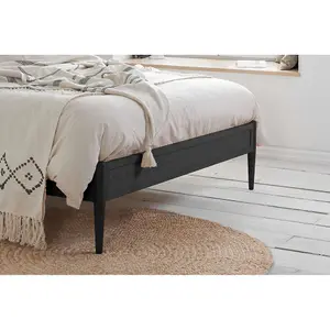 Birlea Leonie King Rattan Bed Black