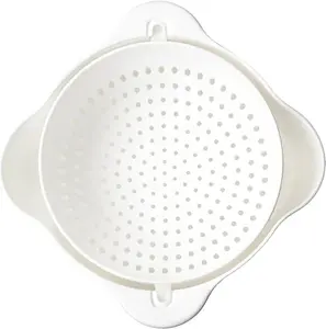 CALITEK Colander Strainer Set with Detachable Plastic 1.3L Rotatable Bowl White