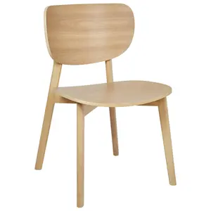 Set of 2 Dining Chairs OVERLY Rubberwood Light Wood